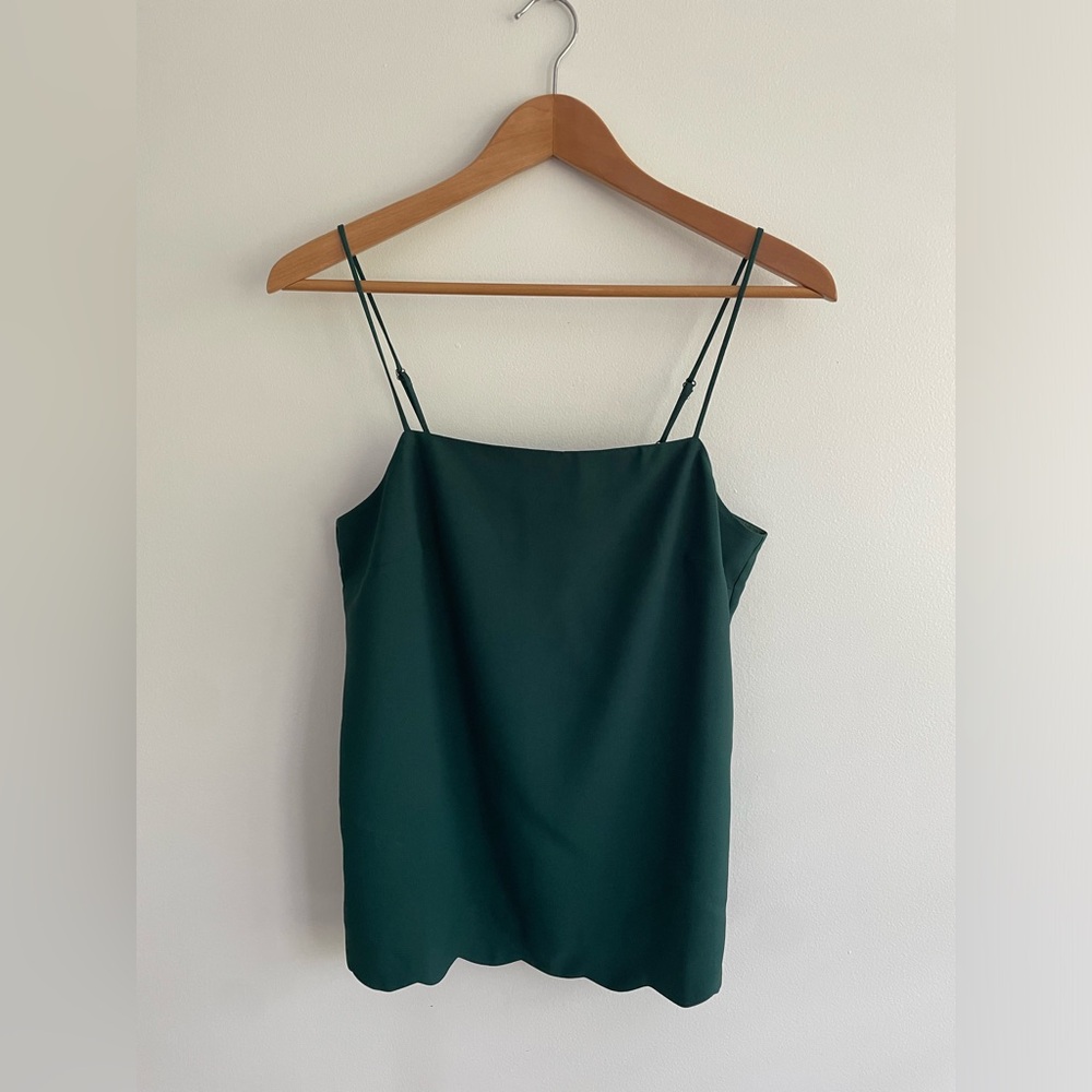 NWT J. Crew Green Scallop Hem Blouse